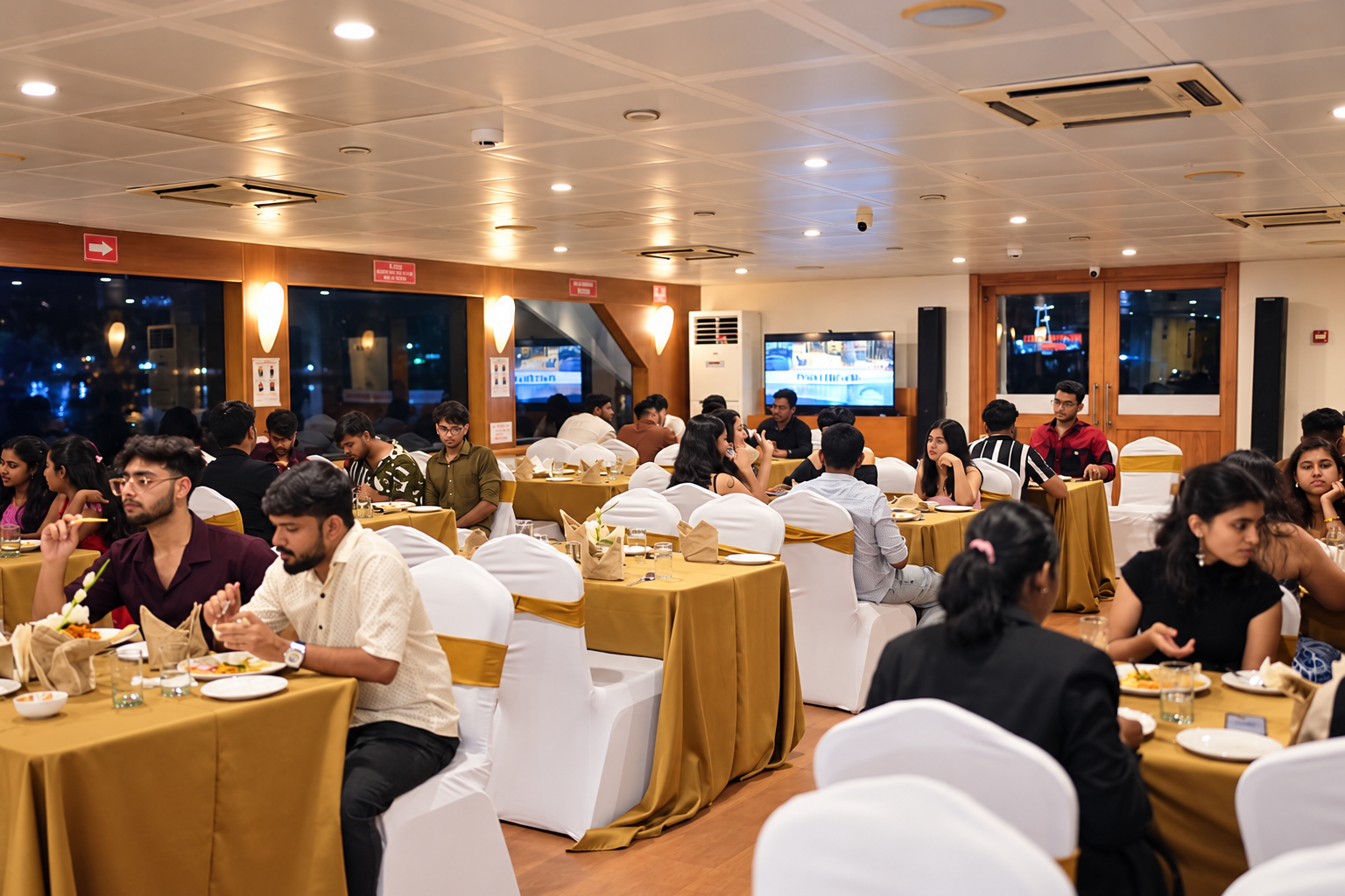 Guests dining in the TSG Bella Bay onboard restaurant
