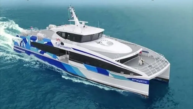 ITT Majestic passenger catamaran sailing in Andaman